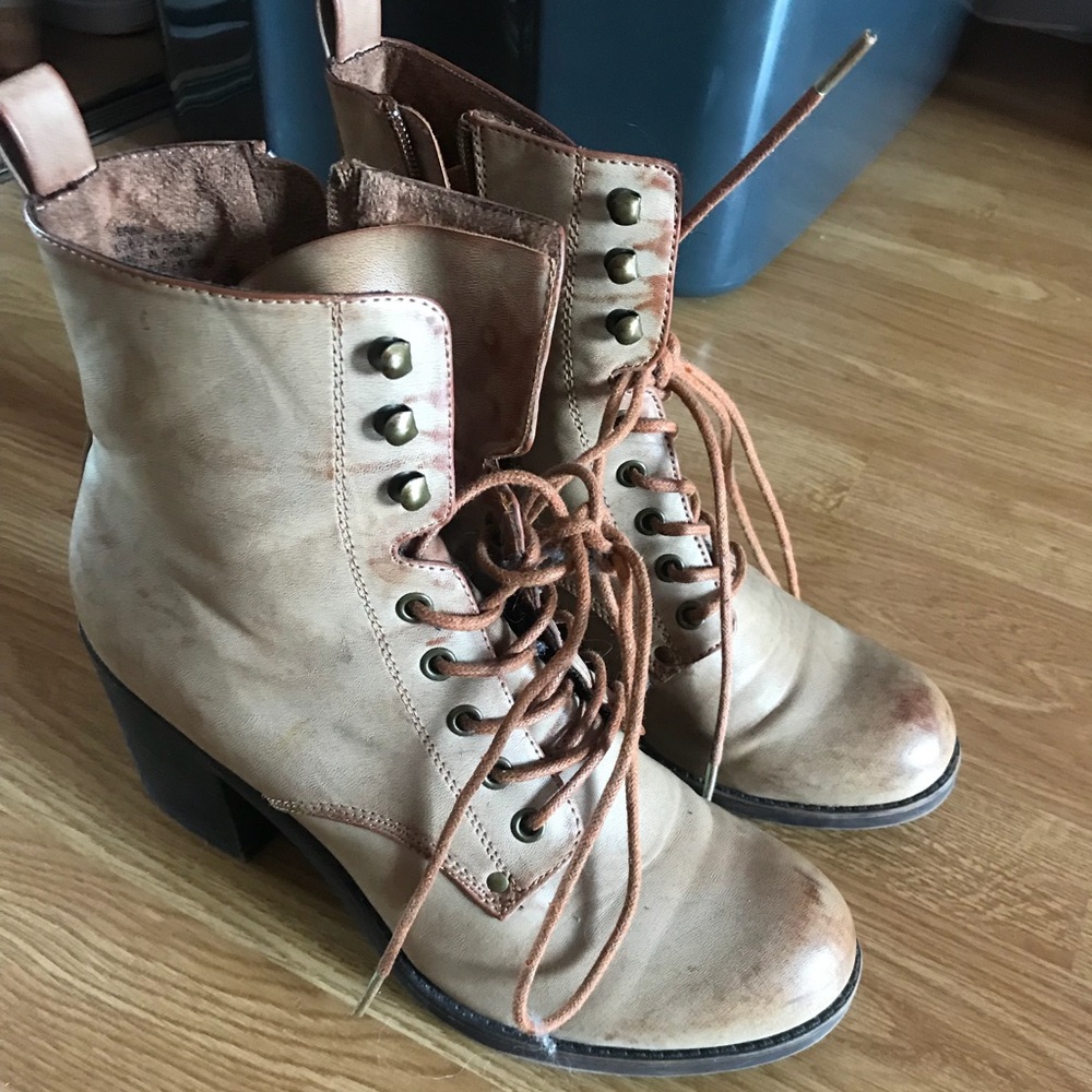 Heeled Combat Boots